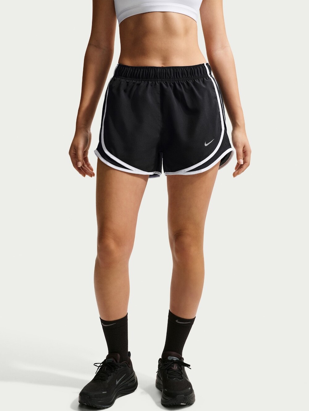 Nike Tempo Dri-FIT Running Shorts in Black & White, L